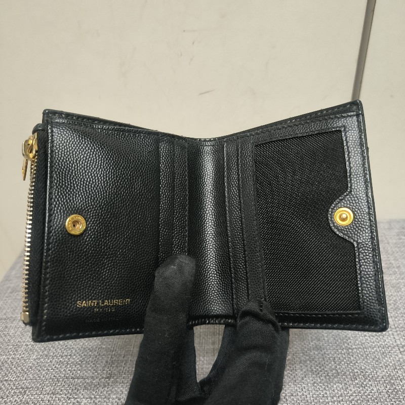 🔥10/3-10/31週年慶🔥【超狂優惠】✨YSL✨SAINT LAURENT （附盒/防塵袋）聖羅蘭 黑金 魚子醬 短夾 皮夾 錢包/二手精品/二手皮夾/保證正品🌳二手樹屋🌳-17