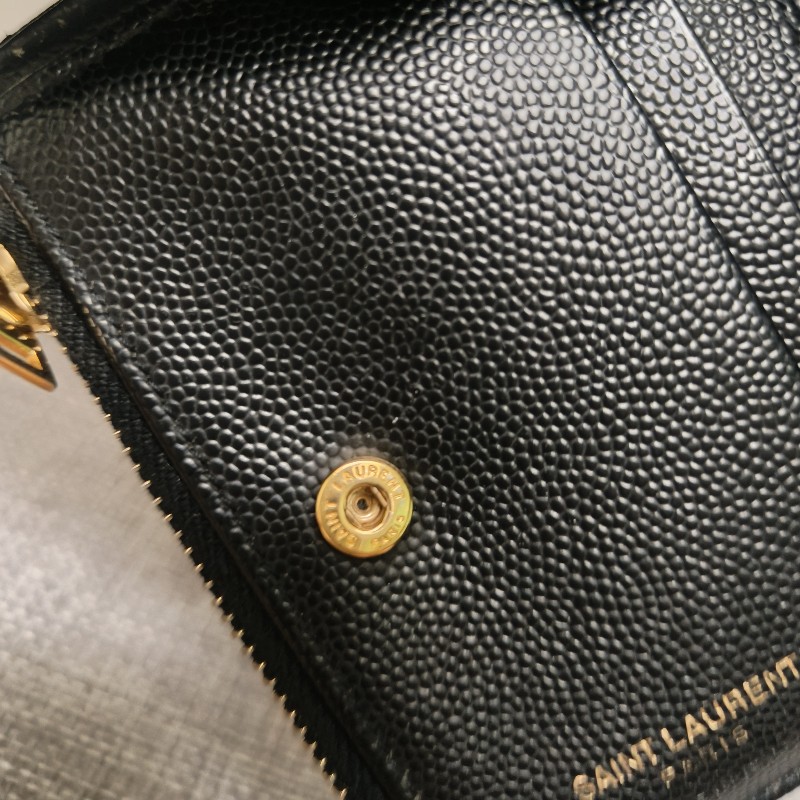 🔥10/3-10/31週年慶🔥【超狂優惠】✨YSL✨SAINT LAURENT （附盒/防塵袋）聖羅蘭 黑金 魚子醬 短夾 皮夾 錢包/二手精品/二手皮夾/保證正品🌳二手樹屋🌳-19