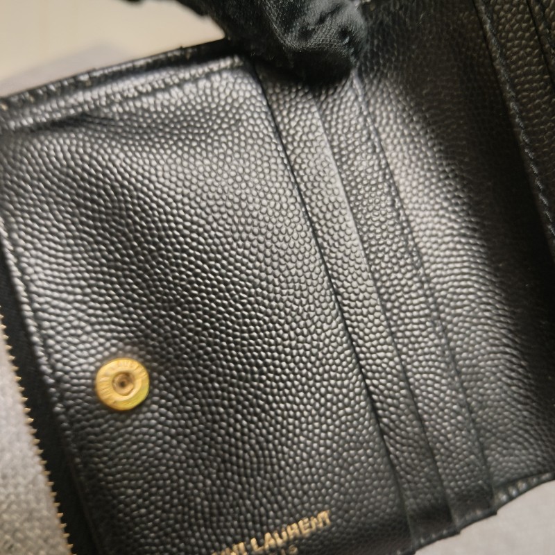 🔥10/3-10/31週年慶🔥【超狂優惠】✨YSL✨SAINT LAURENT （附盒/防塵袋）聖羅蘭 黑金 魚子醬 短夾 皮夾 錢包/二手精品/二手皮夾/保證正品🌳二手樹屋🌳-21