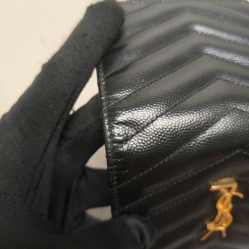 🔥10/3-10/31週年慶🔥【超狂優惠】✨YSL✨SAINT LAURENT （附盒/防塵袋）聖羅蘭 黑金 魚子醬 短夾 皮夾 錢包/二手精品/二手皮夾/保證正品🌳二手樹屋🌳-29