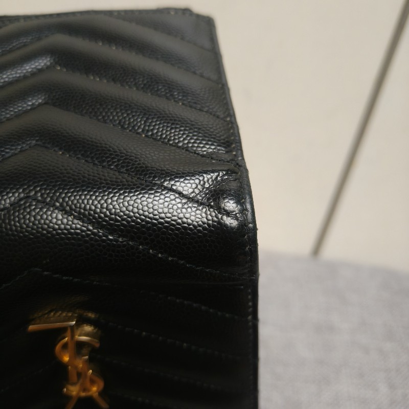 🔥10/3-10/31週年慶🔥【超狂優惠】✨YSL✨SAINT LAURENT （附盒/防塵袋）聖羅蘭 黑金 魚子醬 短夾 皮夾 錢包/二手精品/二手皮夾/保證正品🌳二手樹屋🌳-30