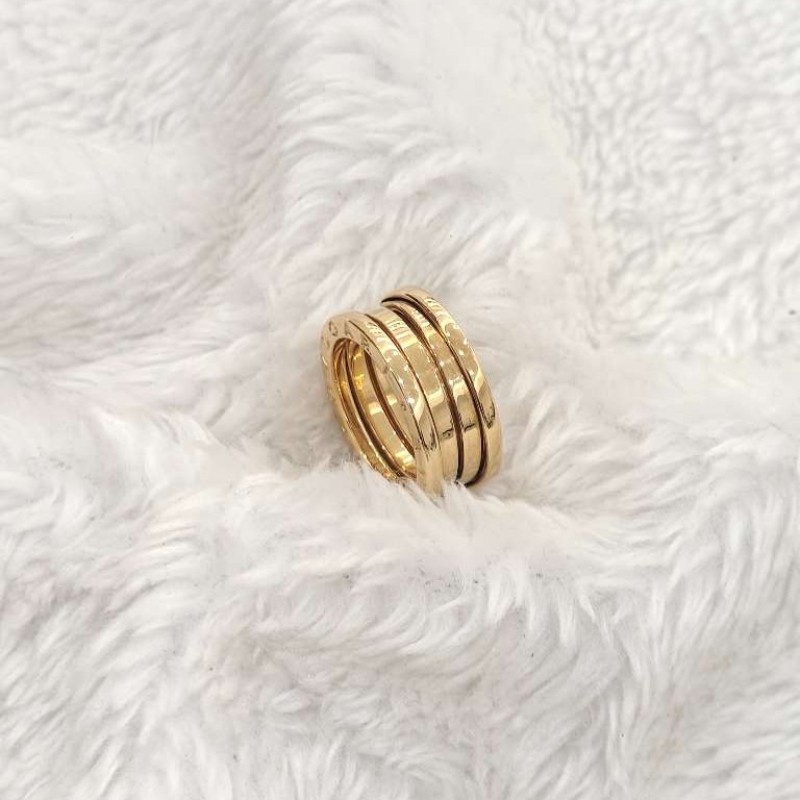 BVLGARI/寶格麗 B.zero1系列黃金色三環彈簧戒指-2