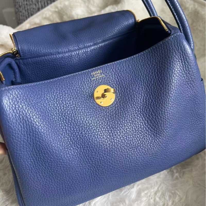 🌈Hermes💙Lindy 26💙瑪瑙藍金扣🌟98新🌟TC皮🌟-1