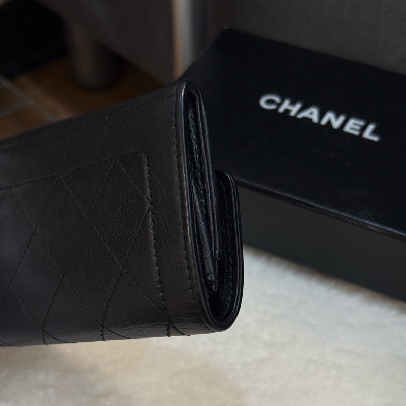 (保留中)CHANEL金屬鐵牌黑色卡夾零錢包-7