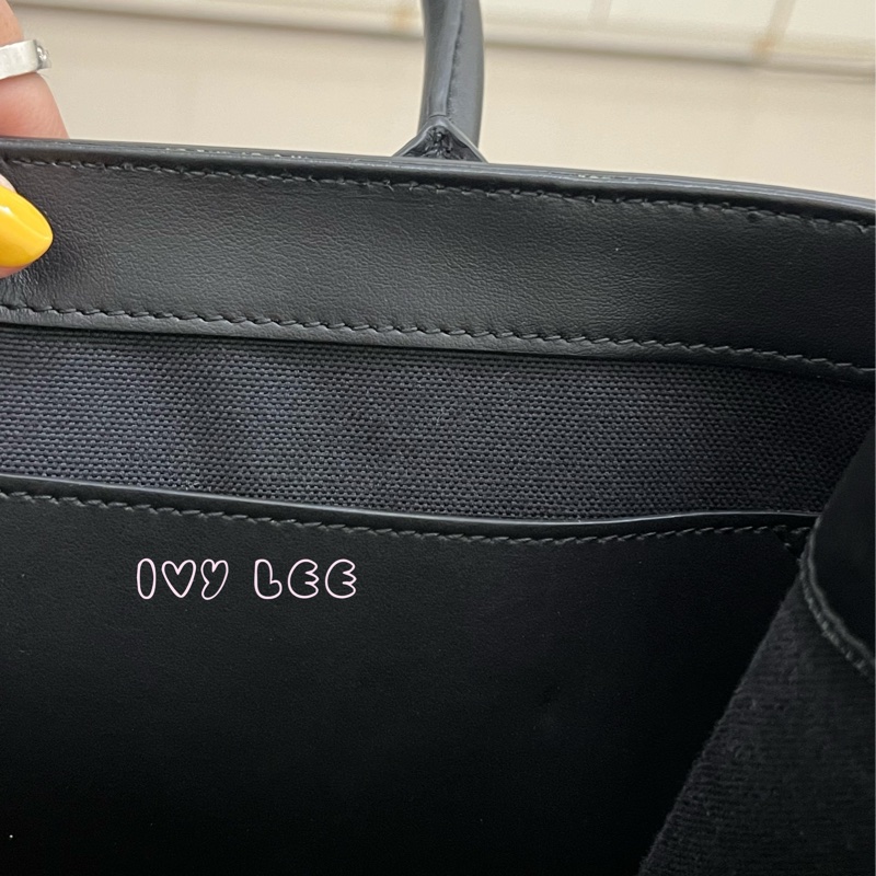 BURBERRY 經典黑色牛皮 滿版LOGO 托特包 男士 斜背包 手提包 正品 二手精品-13