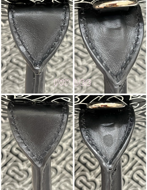 BURBERRY 經典黑色牛皮 滿版LOGO 托特包 男士 斜背包 手提包 正品 二手精品-21