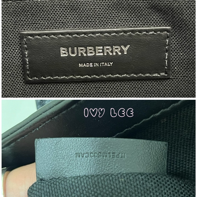 BURBERRY 經典黑色牛皮 滿版LOGO 托特包 男士 斜背包 手提包 正品 二手精品-25