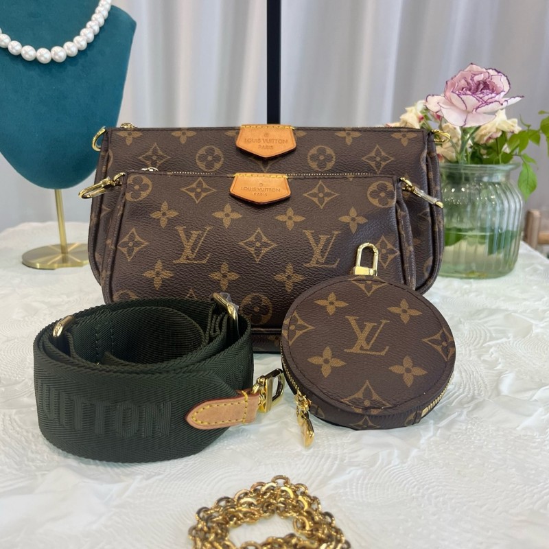 路易威登/LV 五合一 綠肩帶 晶片款-0