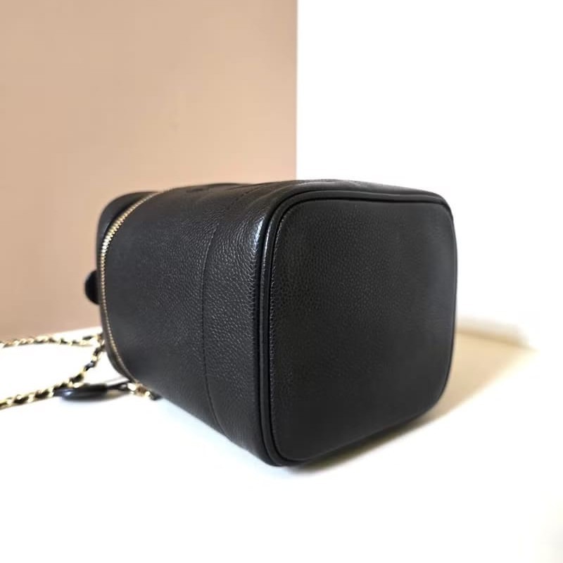 絕版古董包 Chanel黑色魚子醬化妝盒子包 斜背包 側背包 單肩包-5