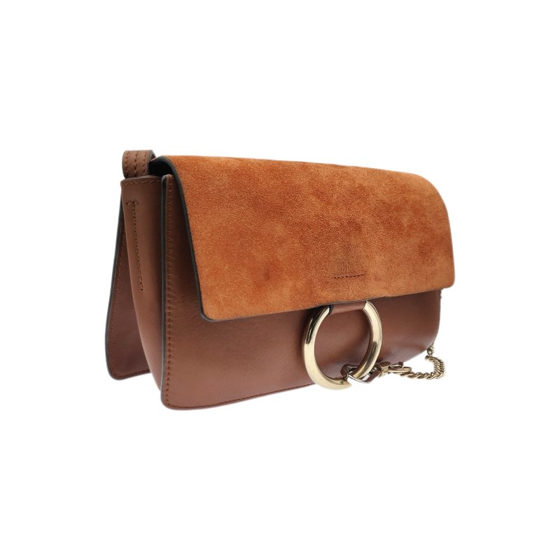 Chloe蔻依 青年FAYE系列 橫款 小牛皮牛皮革 手鐲包單肩包手提包 女款 褐色-1