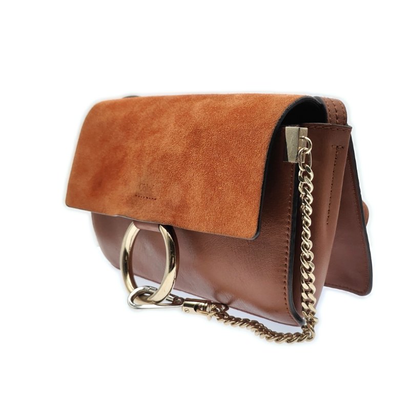 Chloe蔻依 青年FAYE系列 橫款 小牛皮牛皮革 手鐲包單肩包手提包 女款 褐色-2