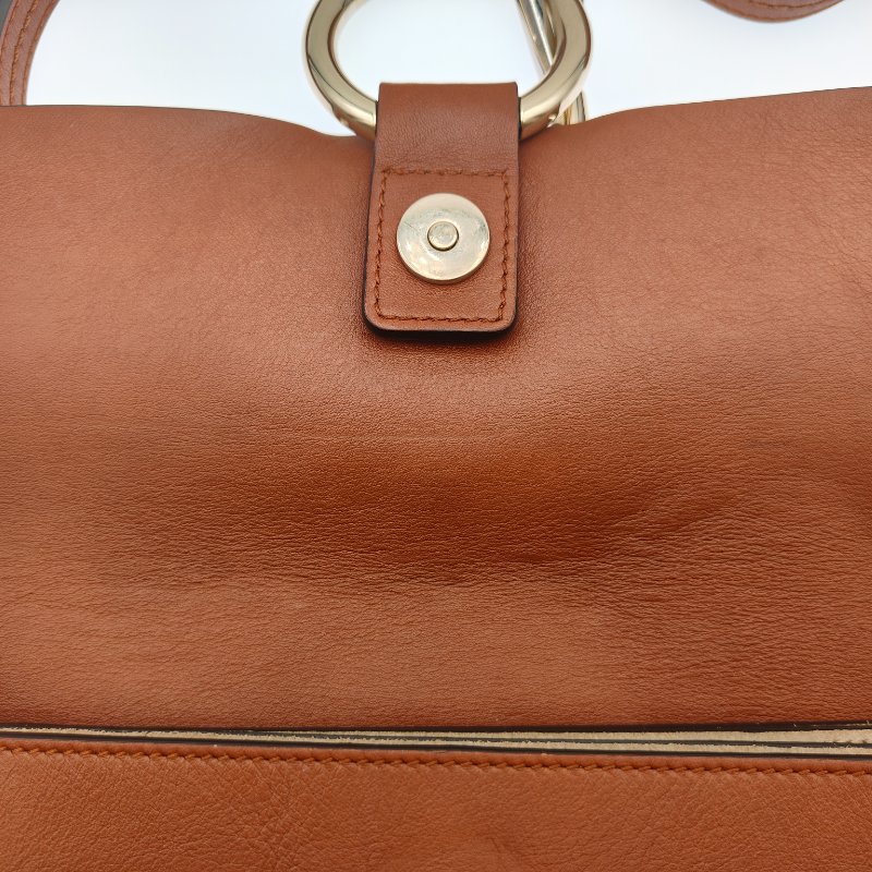 Chloe蔻依 青年FAYE系列 橫款 小牛皮牛皮革 手鐲包單肩包手提包 女款 褐色-7