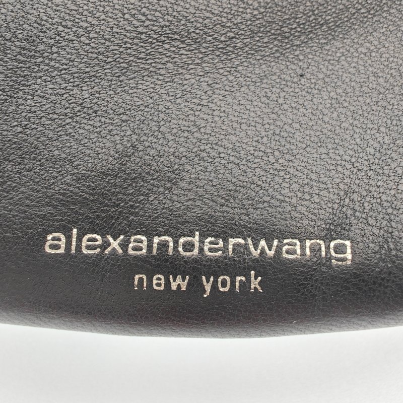 alexander wang亞歷山大王 亞歷山大王 attica 標誌性機車銀鍊拼皮肩帶 羔羊皮 單肩斜挎包胸包腰包 迷你 黑色-9