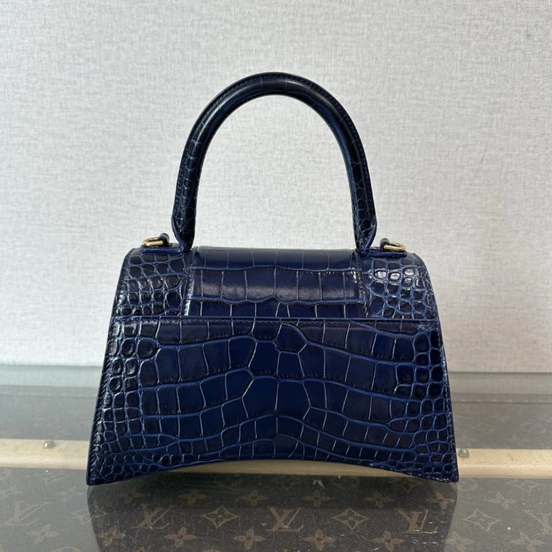 BALENCIAGA 藍色鱷魚壓紋S沙漏包 22*13*9 98新配件塵袋-4
