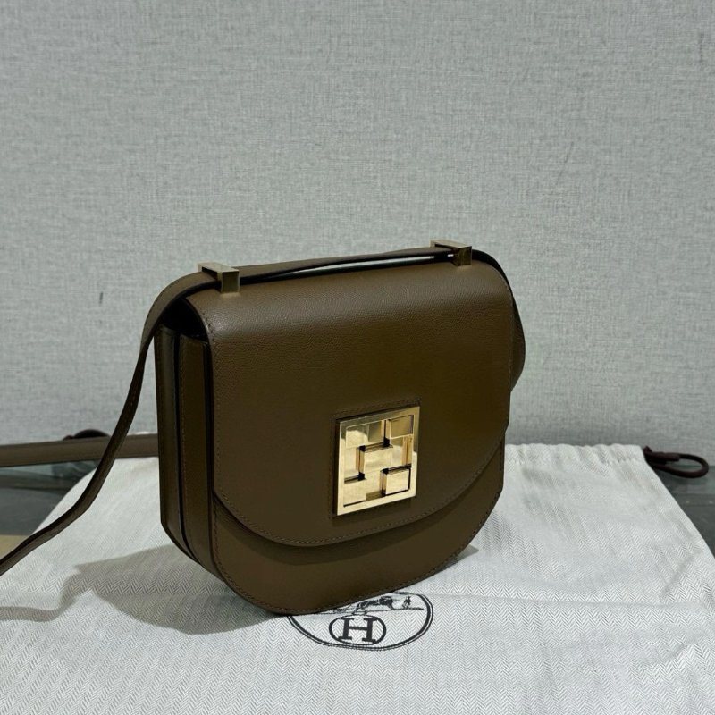 HERMES 栗子色金扣mosaique 馬賽克mini肩背包17*16*5 99新配件盒子塵袋-1