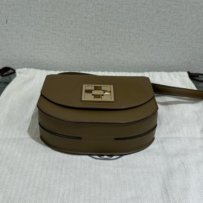 HERMES 栗子色金扣mosaique 馬賽克mini肩背包17*16*5 99新配件盒子塵袋-3