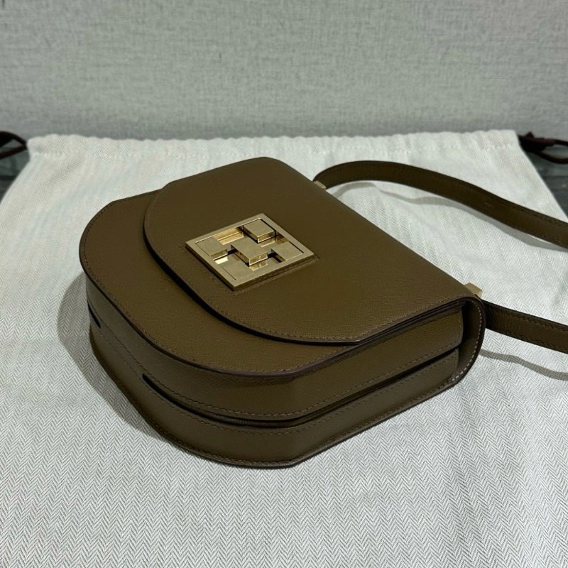HERMES 栗子色金扣mosaique 馬賽克mini肩背包17*16*5 99新配件盒子塵袋-4