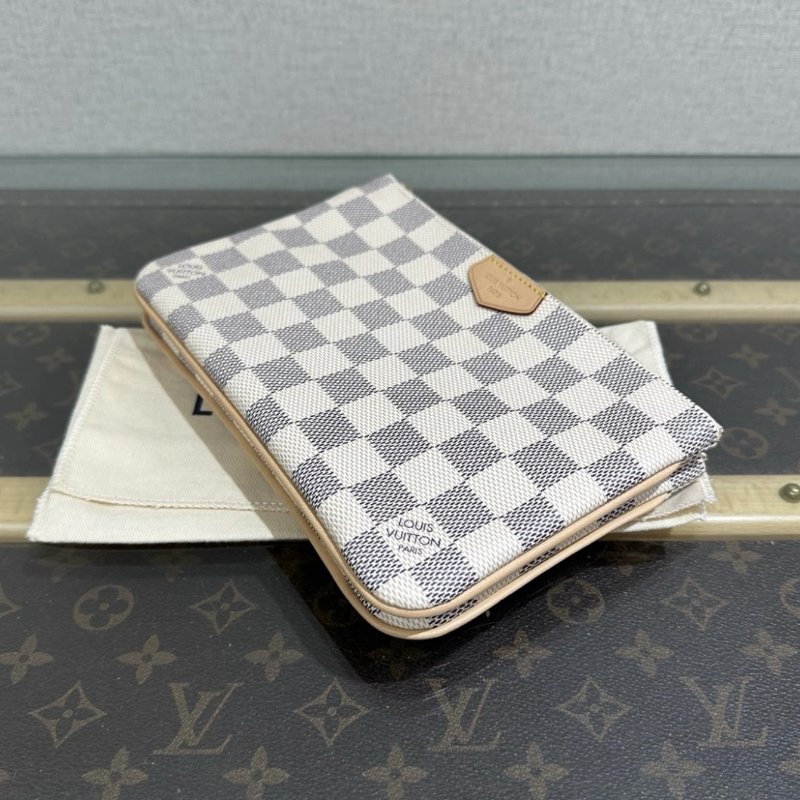 LV 白棋盤Double Zip二合一肩背麻將包 20*12.5*2 99新配件盒子塵袋吊牌購證-2