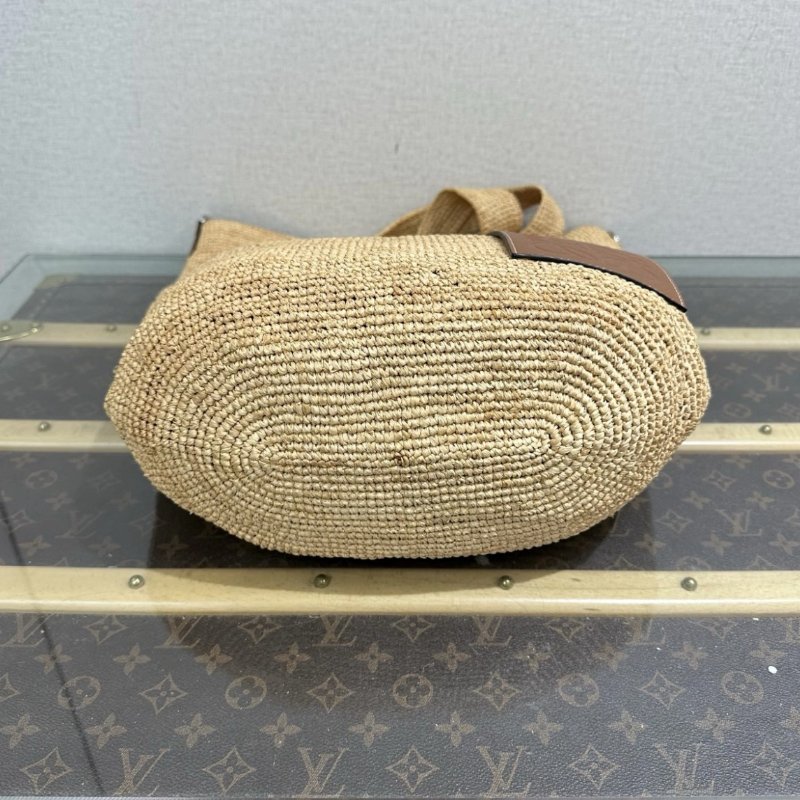 LOEWE草編slit大號腋下手提包 39*42*1 98新-2