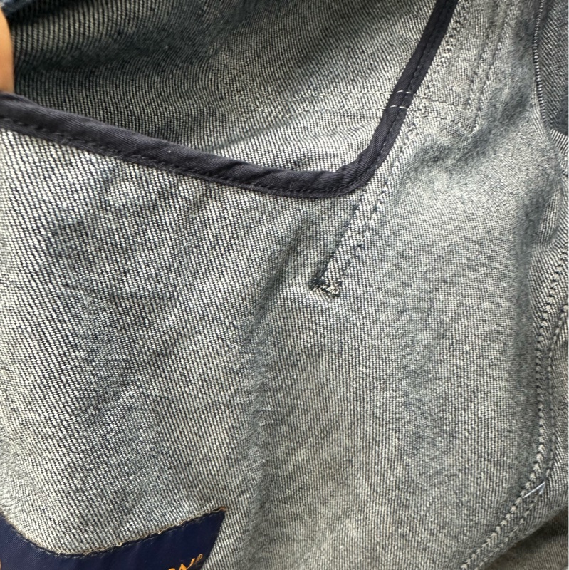 Lv路易威登 Logo滿印單排扣夾克外套 男款 藍色 44碼 淨99新,後背缺顆紐扣-5