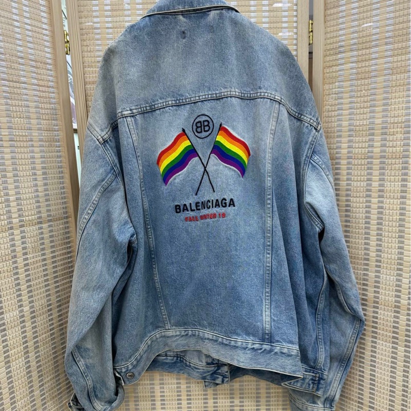 Balenciaga 巴黎世家 國旗刺繡牛仔外套 尺寸40,os版型-1