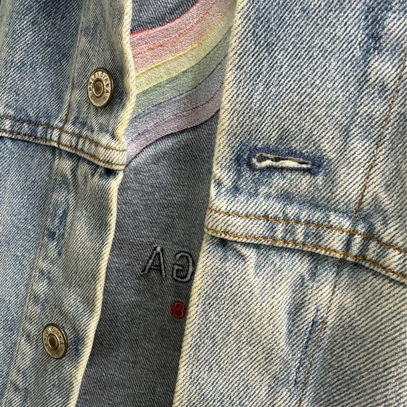 Balenciaga 巴黎世家 國旗刺繡牛仔外套 尺寸40,os版型-5