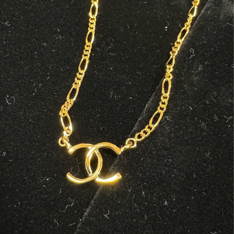 Chanel vintage 24k金 logo 鎖骨鏈 項鏈 項鍊 Jennie同款-1