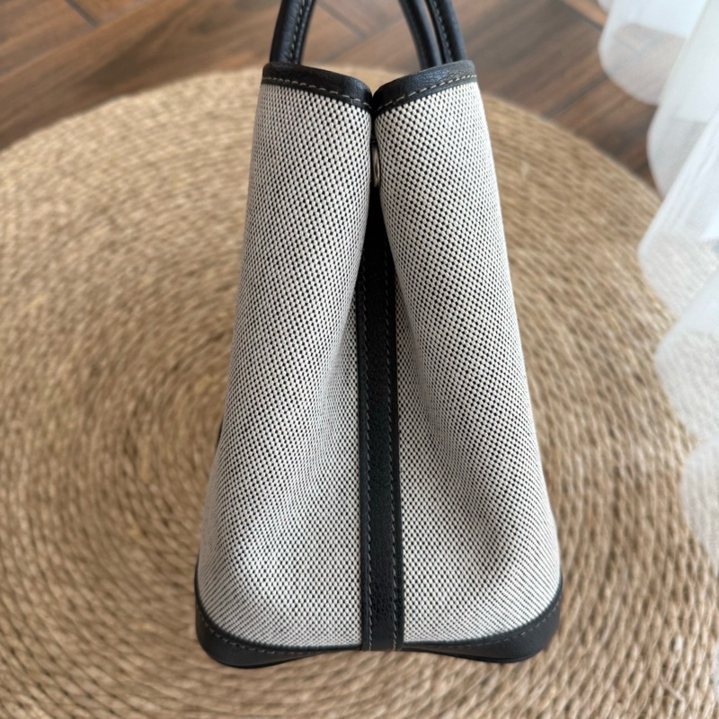 hermes花園帆布拼皮黑白熊貓花園30聖誕紅內里限定款(限定款本身就無刻印)-2