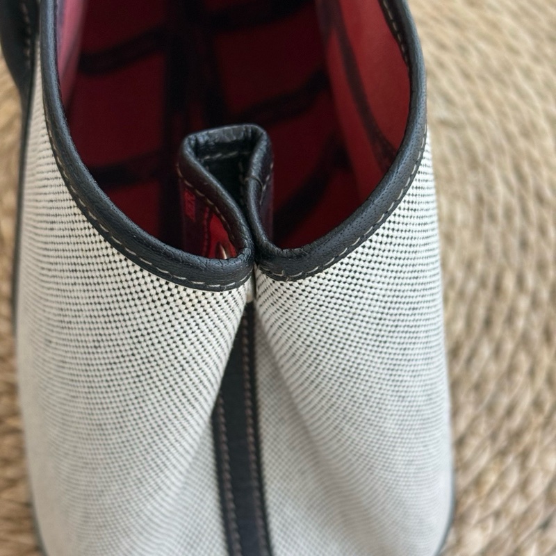 hermes花園帆布拼皮黑白熊貓花園30聖誕紅內里限定款(限定款本身就無刻印)-3