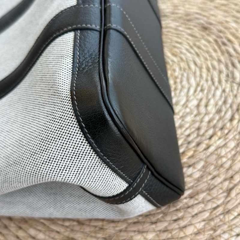 hermes花園帆布拼皮黑白熊貓花園30聖誕紅內里限定款(限定款本身就無刻印)-4