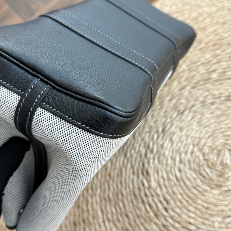 hermes花園帆布拼皮黑白熊貓花園30聖誕紅內里限定款(限定款本身就無刻印)-6