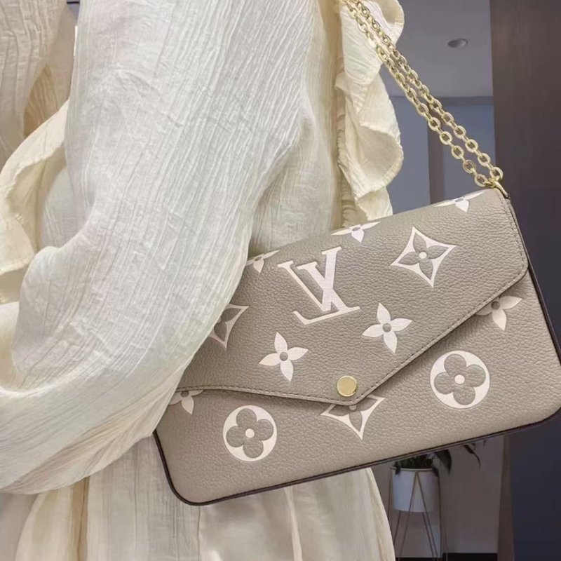 LV新款絨三合一鏈條包 大象灰 幾乎全新-2