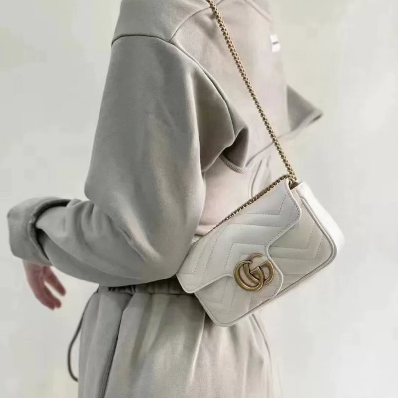 GUCCI 白色/黑色迷你斜背包 全新-0