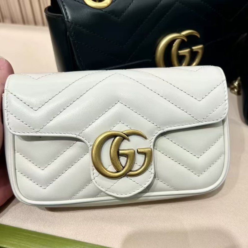 GUCCI 白色/黑色迷你斜背包 全新-3