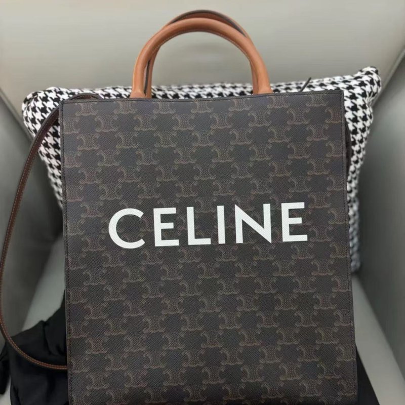 Celine 琴譜托特中號棕色手柄 99新-0
