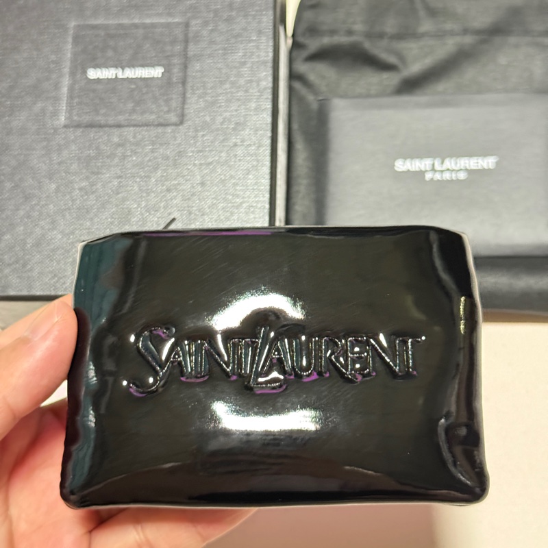 Saint Laurent YSL 漆皮零錢卡包 全新-0