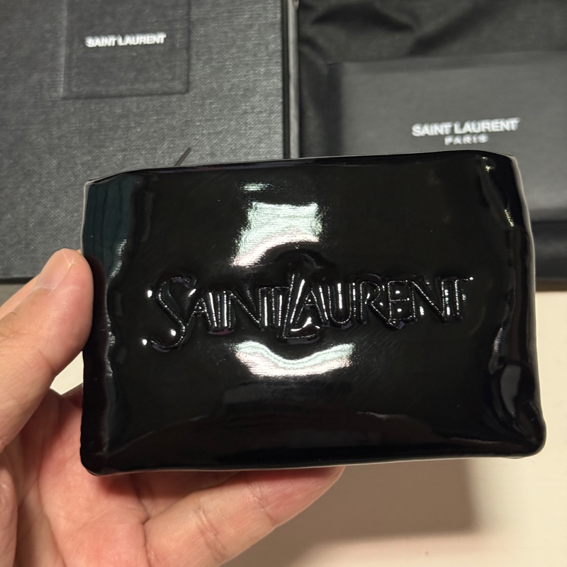 Saint Laurent YSL 漆皮零錢卡包 全新-1