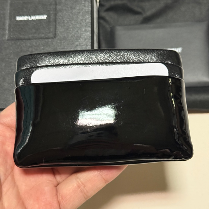 Saint Laurent YSL 漆皮零錢卡包 全新-2