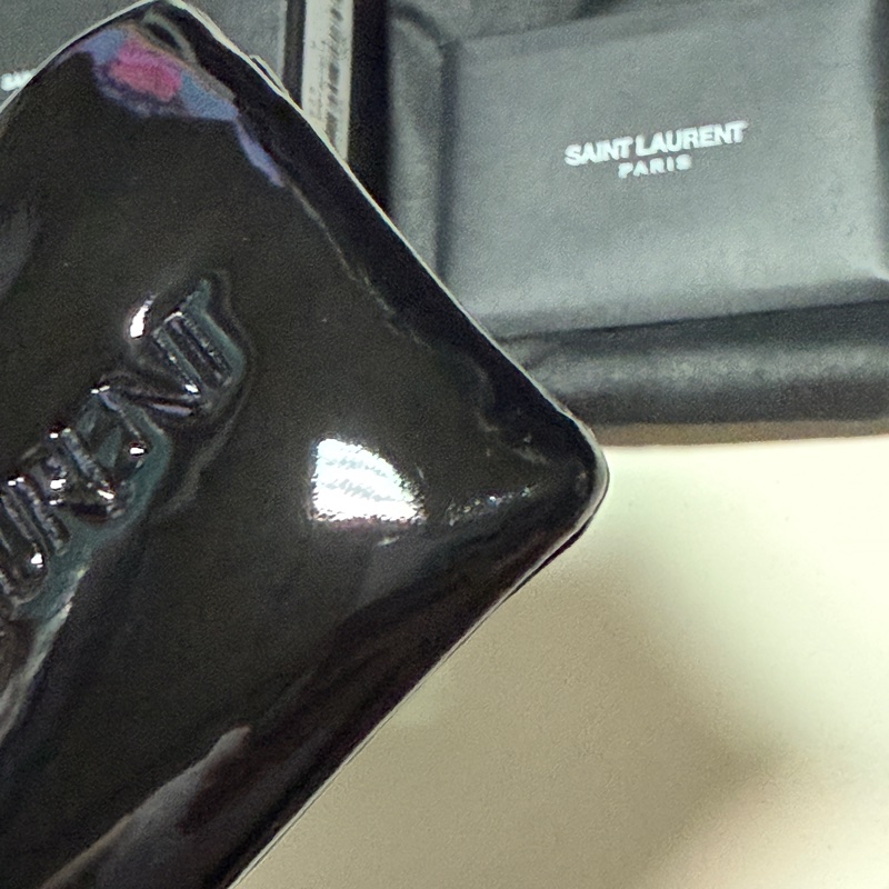 Saint Laurent YSL 漆皮零錢卡包 全新-3