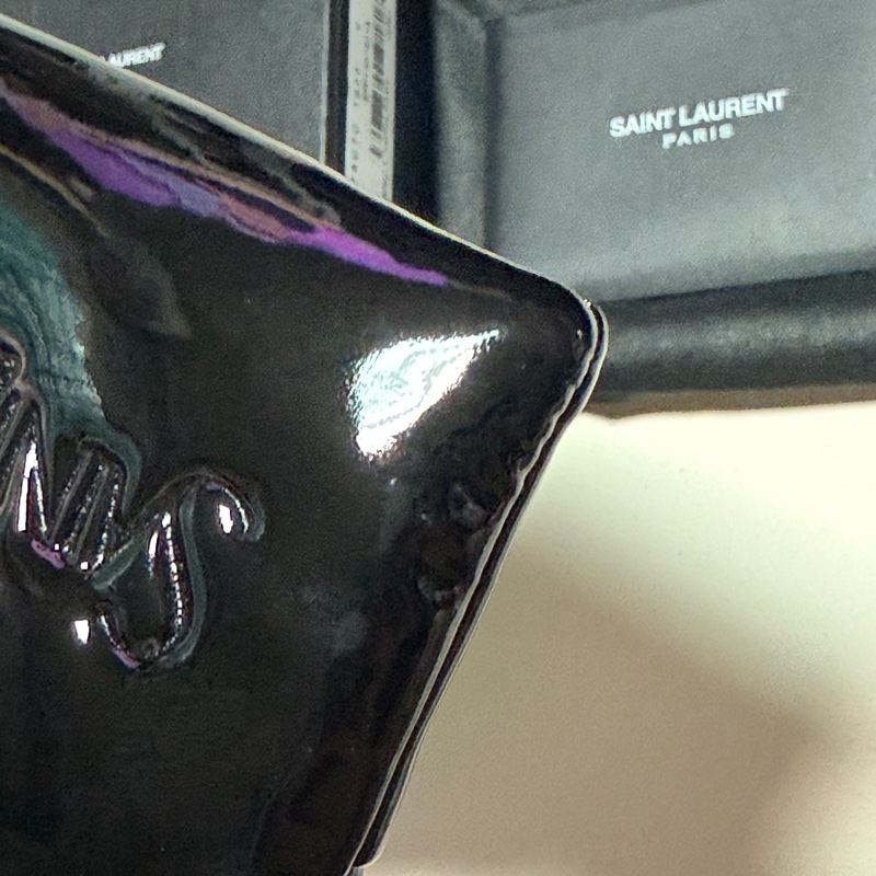 Saint Laurent YSL 漆皮零錢卡包 全新-4
