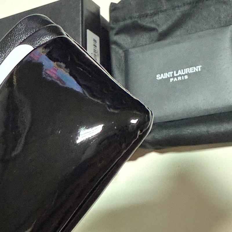 Saint Laurent YSL 漆皮零錢卡包 全新-5