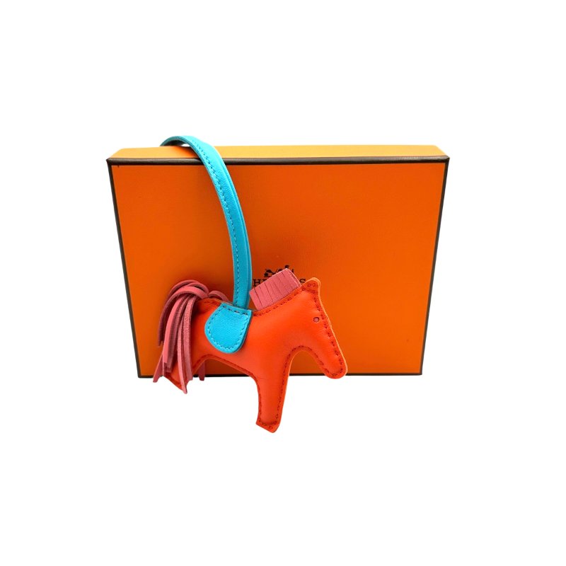 【美收精品】Hermès Swift皮革Rodeo MM掛飾橙色/藍色 B-600【隔月月中將轉賣至日本 上架期限30天】-7