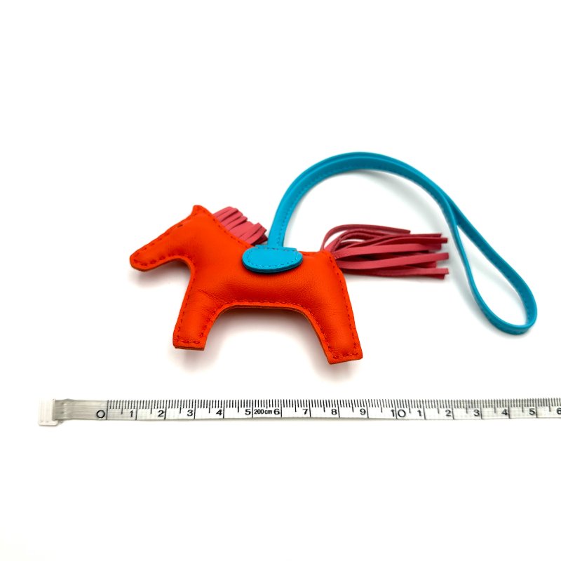 【美收精品】Hermès Swift皮革Rodeo MM掛飾橙色/藍色 B-600【隔月月中將轉賣至日本 上架期限30天】-8