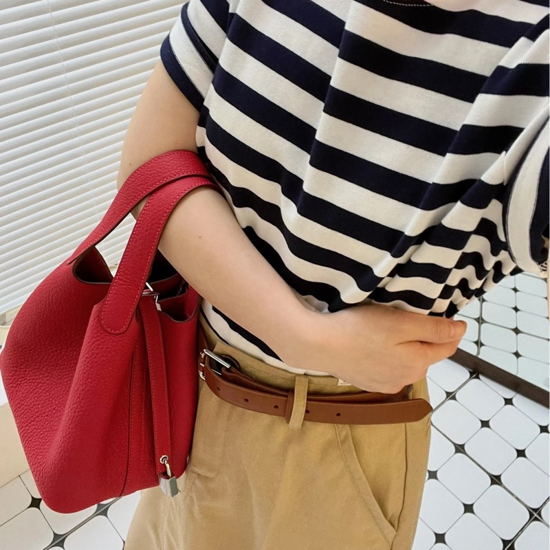 Hermès Picotin 18  菜籃子 紅色銀釦-1