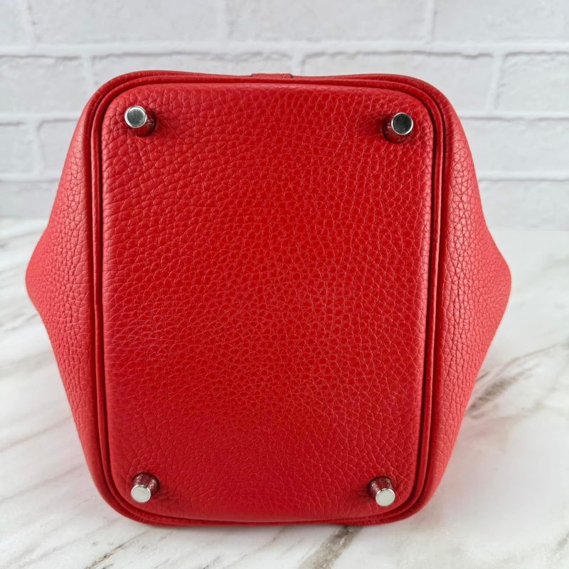 Hermès Picotin 18  菜籃子 紅色銀釦-7