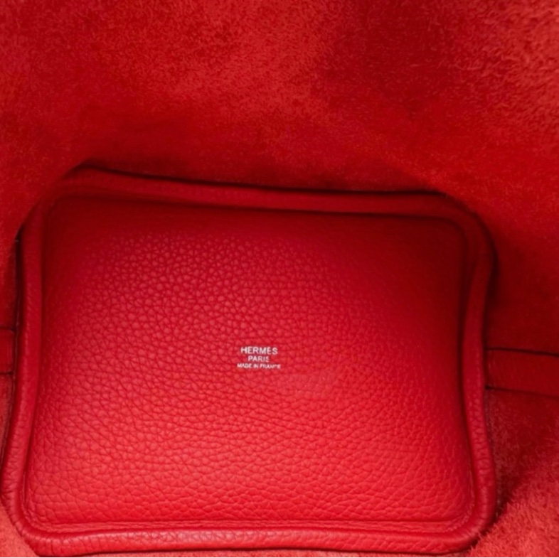 Hermès Picotin 18  菜籃子 紅色銀釦-12