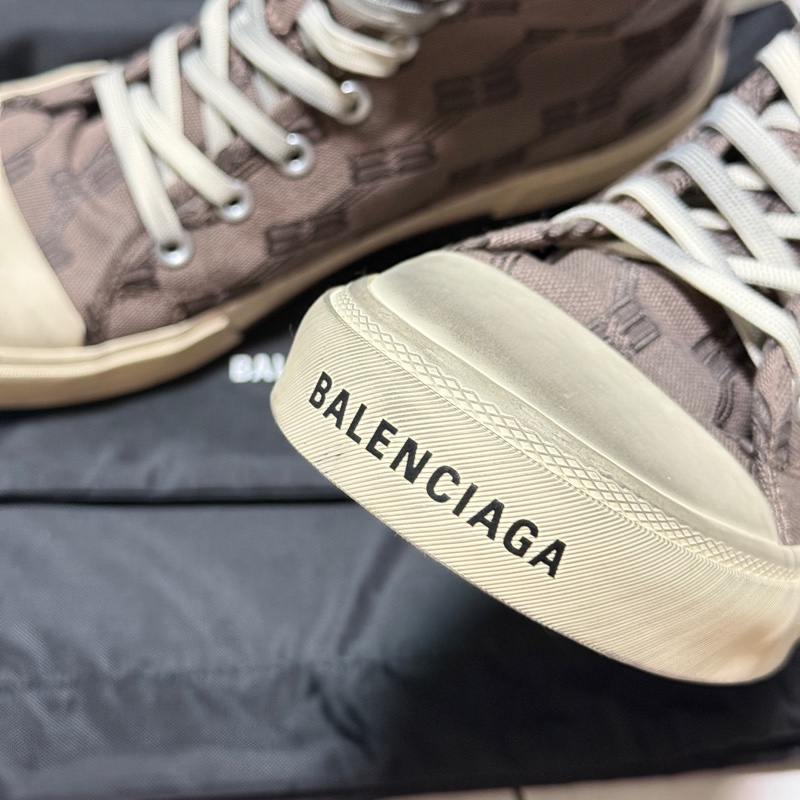 Balenciaga 巴黎世家 滿版logo高筒帆布鞋 43-1