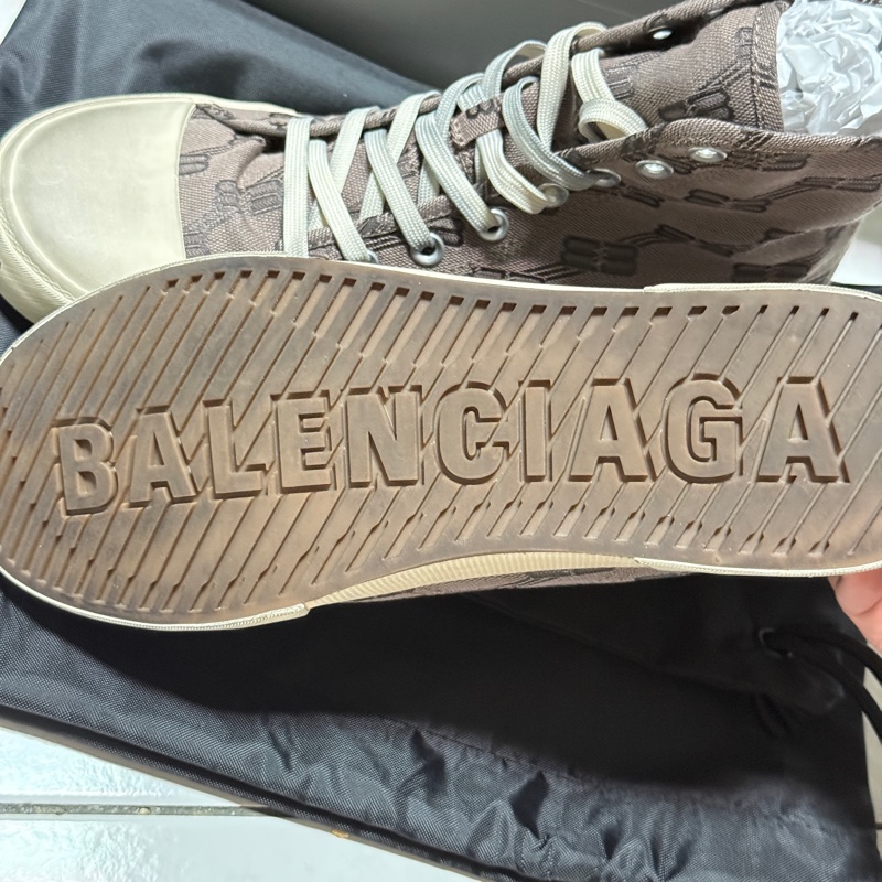 Balenciaga 巴黎世家 滿版logo高筒帆布鞋 43-2