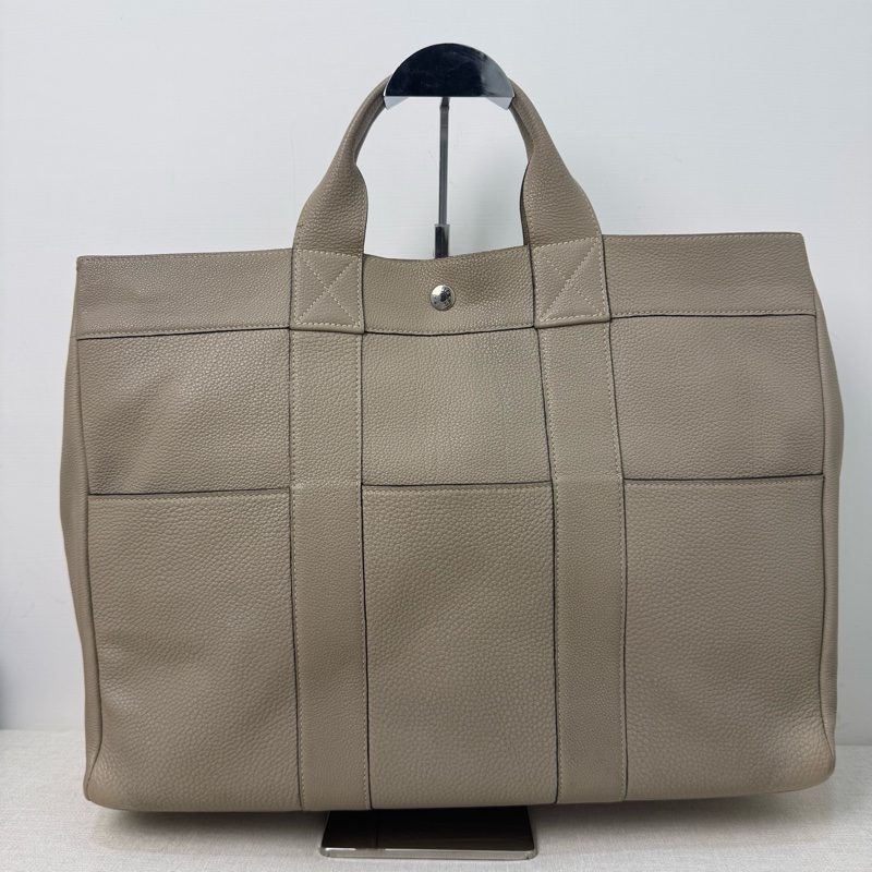 Hermès 大象灰全皮手提包-5