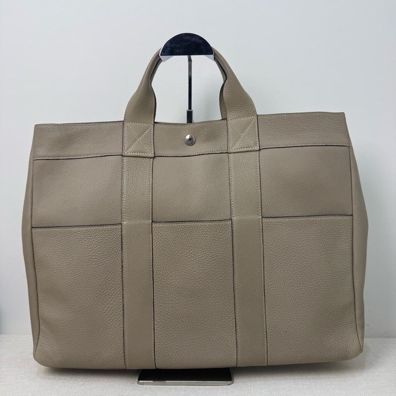 Hermès 大象灰全皮手提包-6